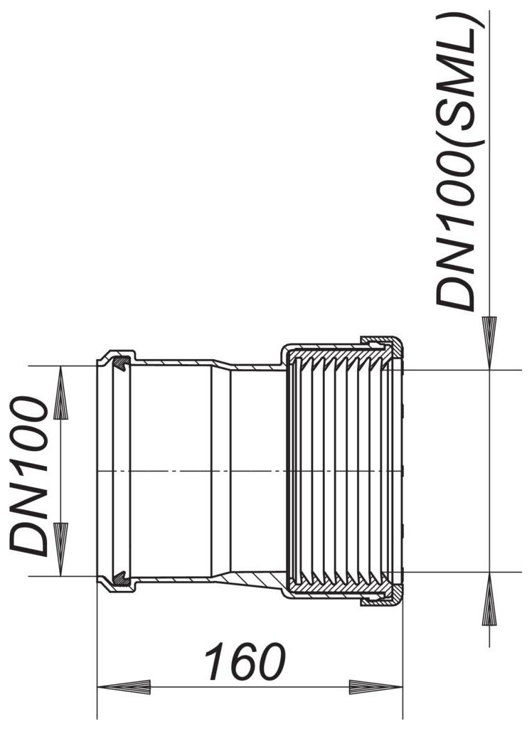DALLMER HT/SML-Rohrverbinder DN 100/DN 100, zur Verbindung von SML mit HT-Rohren 880062 - Bild 2