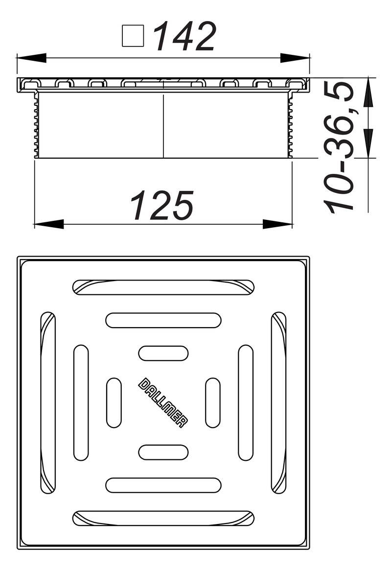 DALLMER Aufsatz DallDrain Pure, 150 x 150 mm 517166 - Bild 2