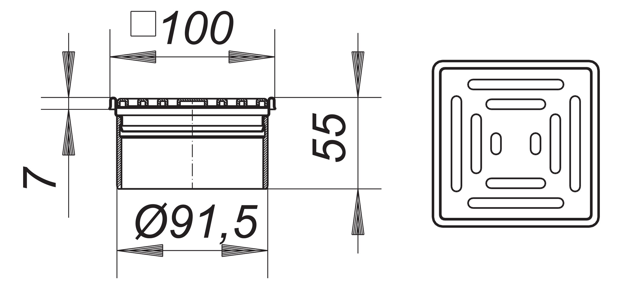 DALLMER Aufsatz VC 10 Rahmen 100x100 mm Rost aus Edelstahl 400352 - Bild 2