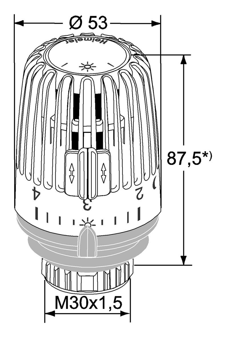 Heimeier Thermostat-Kopf K weiß, mit Nullstellung 7000-00.500 - Bild 2