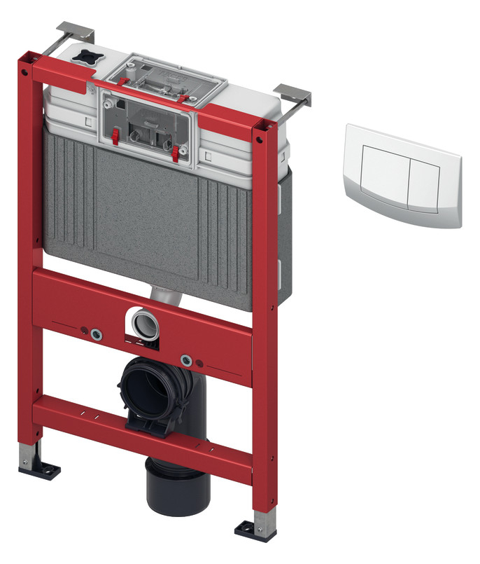 TECEbase Spülkasten Bauhöhe 820mm mit TECEambia Drückerplatte weiß und Befestigung 9400411 - Bild 1
