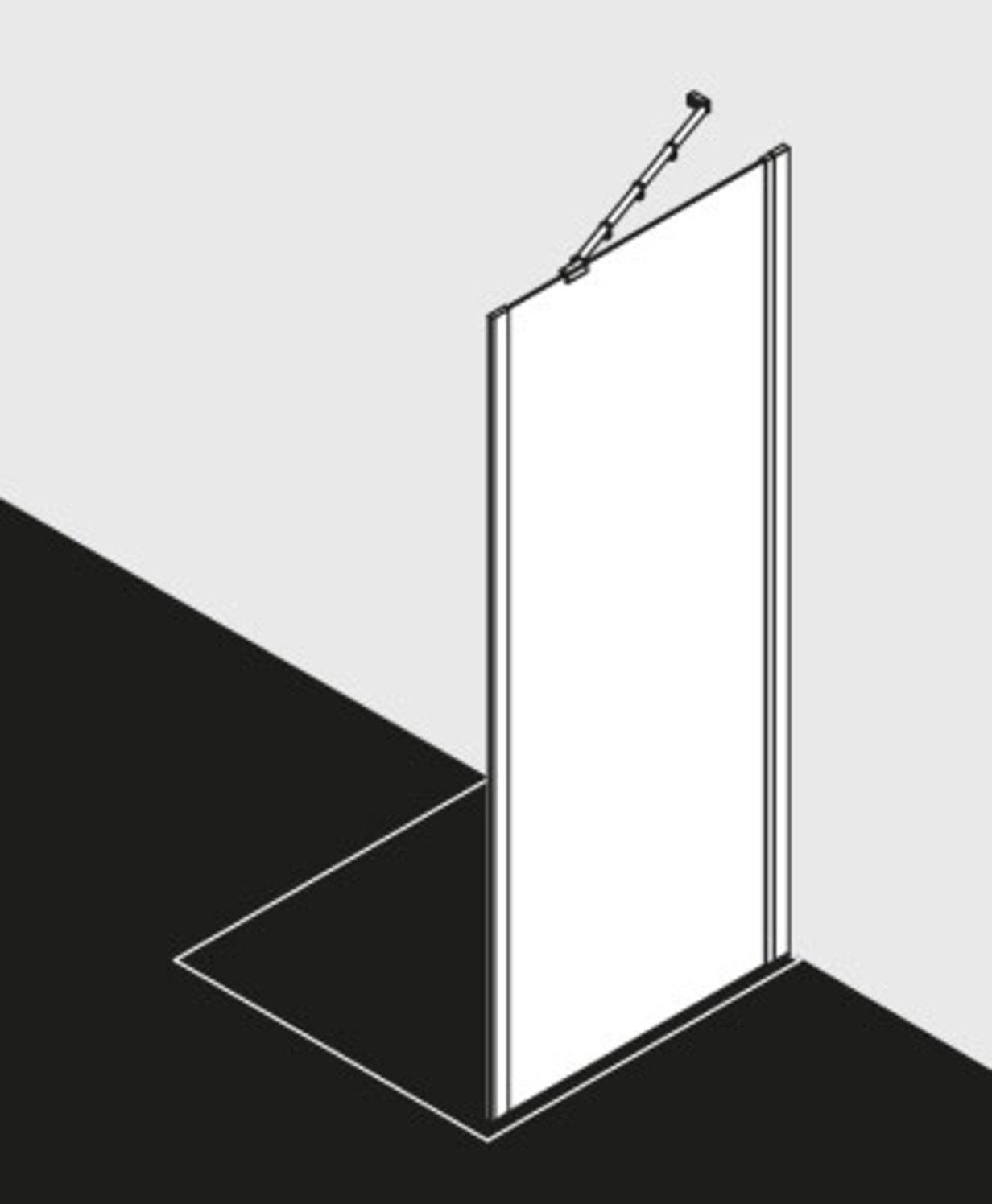 Kermi Ibiza 2000 Seitenwand TWO 750 x 1850 mm ESG klar, Profil silber mattglanz - Bild 4