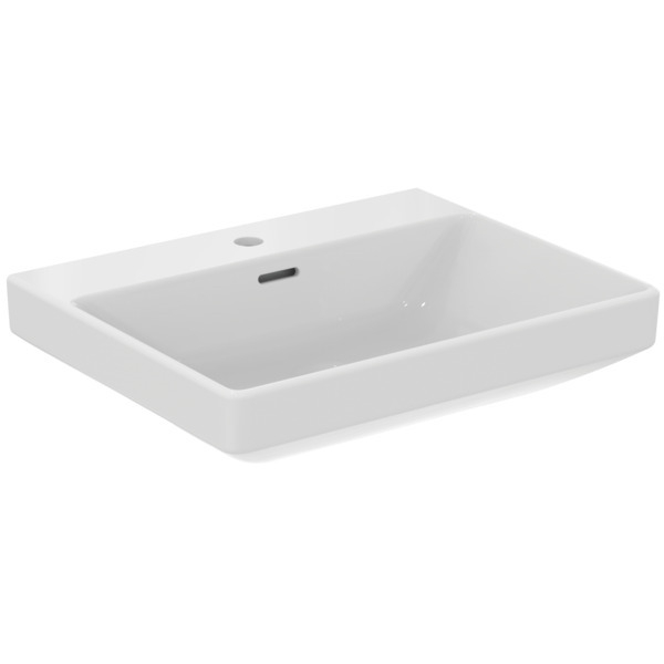 VIGOUR Waschtisch-Set derby V3 edge 60cm PflegetectPlus weiss, Einhandmischer, Siphon und Eckventile