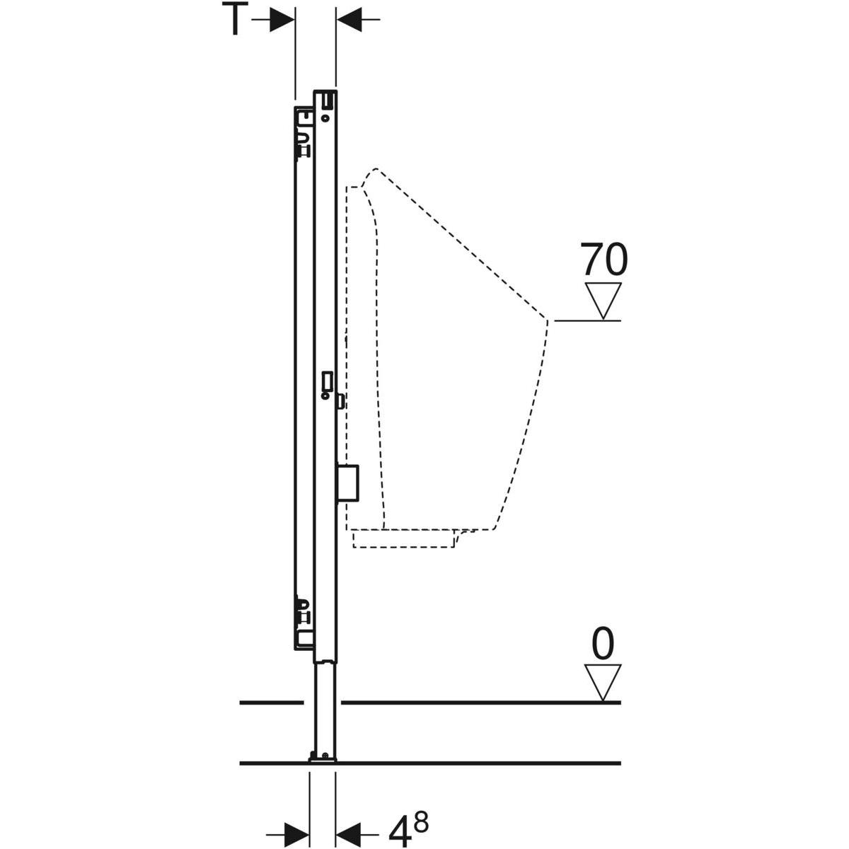 Geberit Duofix Element für Urinal, 112-130 cm, universell, für Aufputz-Druckspüler 111.686.00.1 - Bild 3
