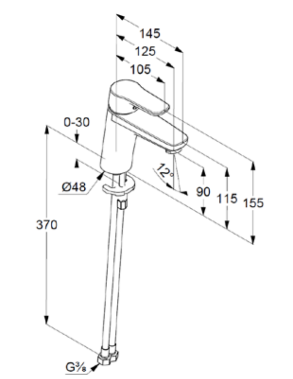 VIGOUR Einhand-Waschtischbatterie derby V3 ohne Ablaufgarnitur verchromt