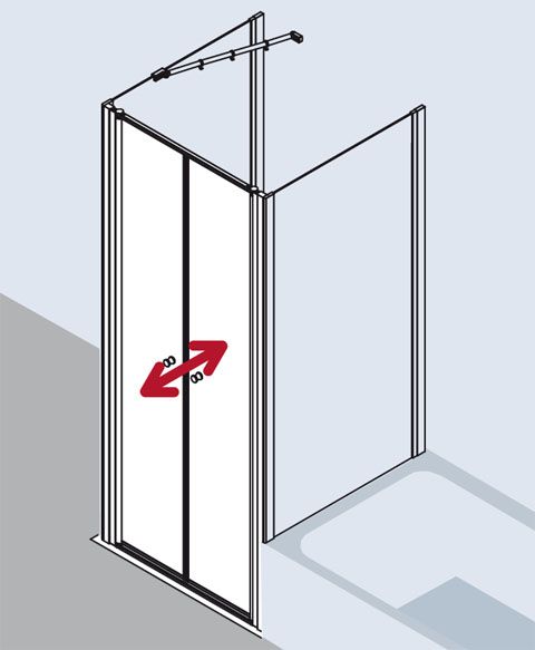 Kermi Ibiza 2000 Pendeltür PTD 900 x 2000 mm ESG klar Profil silber mattglanz I2PTD090201AK - Bild 3