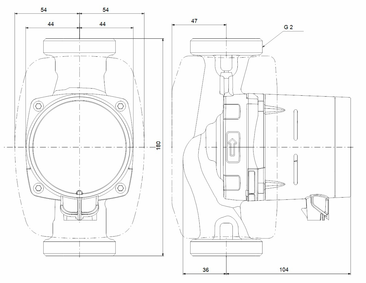 GRUNDFOS Hocheffizienz Umwälzpumpe ALPHA2 32-40 180mm, G 2, 99261735 - Bild 2