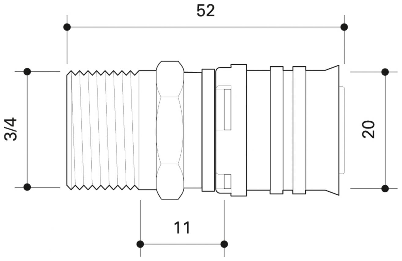 CONEL Connect MV2 Übergang 20 mm x 3/4'' AG CCMVU2020AN - Bild 2