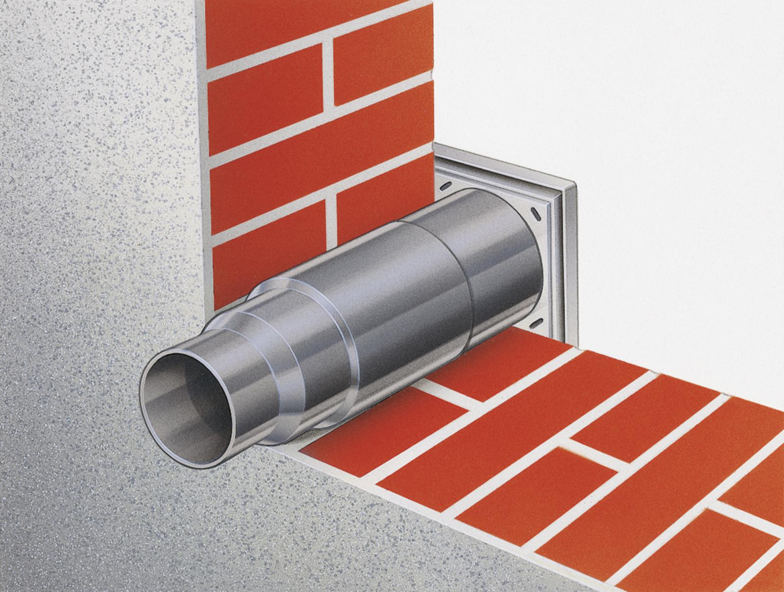 Helios Teleskop-Mauerkasten TMK 125/150 hellgrau mit Stufenstutzen Nr. 845 - Bild 1