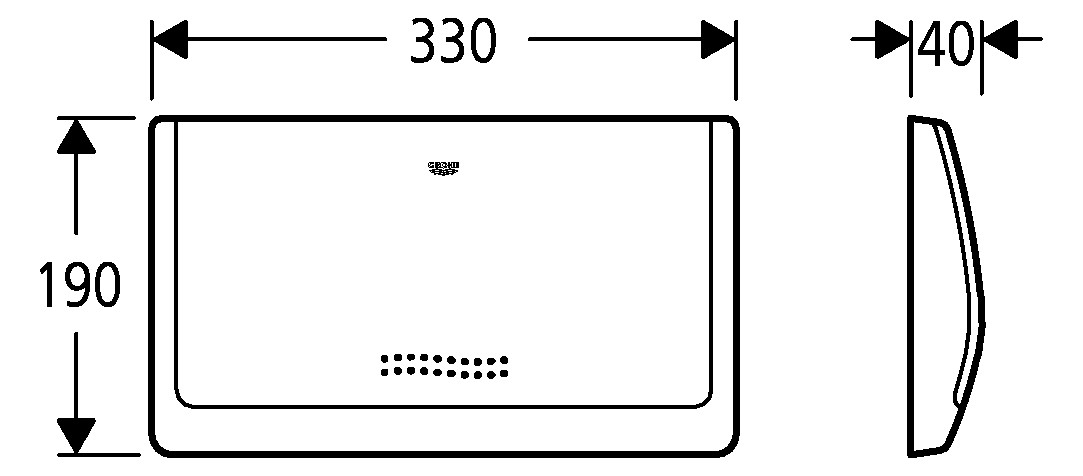GROHE Abdeckplatte Classic 330 aus ABS 330x190mm 37053P00 - Bild 2