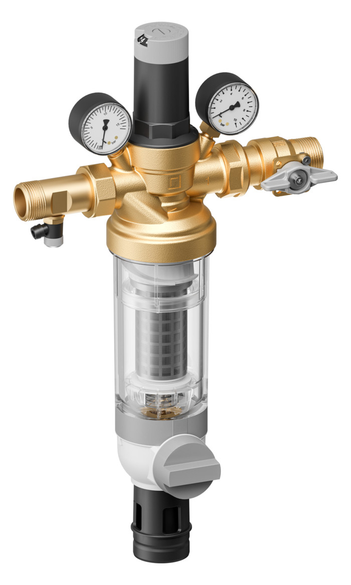 Resideo Hauswasserstation HS10S-LF 1'' AA bleifrei 0,1mm mit Klarsicht-Filtertasse