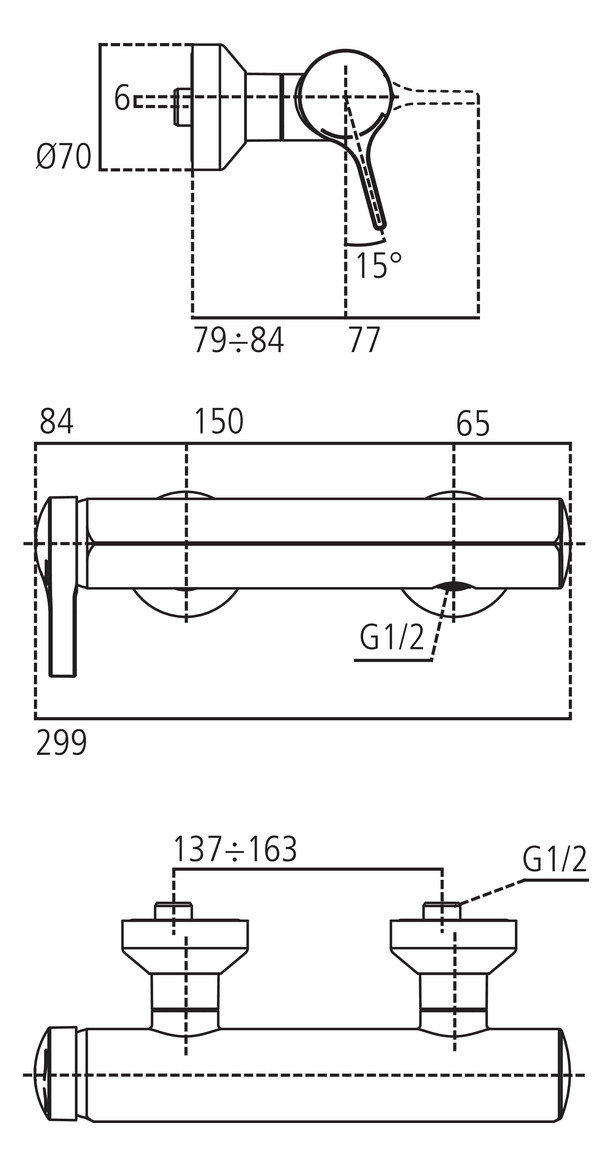 Ideal Standard Brausearmatur MELANGE chrom, Aufputz, ohne Brausegarnitur A4269AA - Bild 2