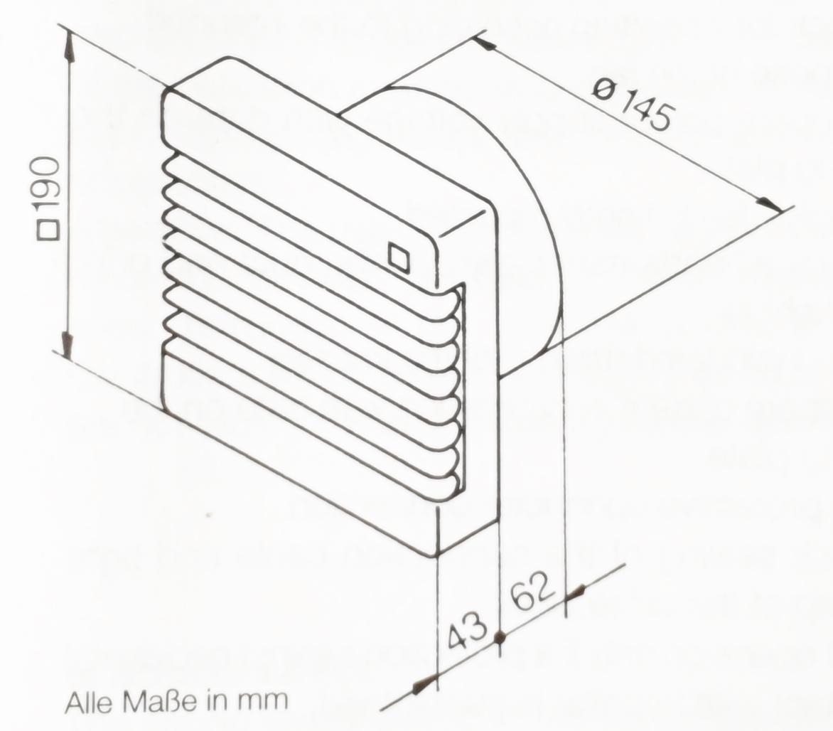 Helios Wandeinbau-Ventilator HV 150/2 RE reversierbar, mit elektr. Innenverschluss IP44 Nr. 60007 - Bild 3