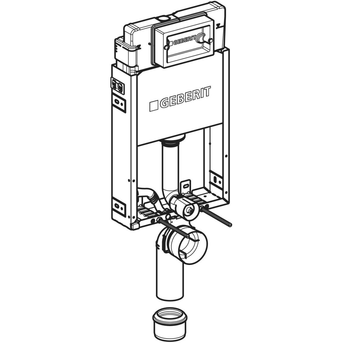 Geberit Kombifix Spülkasten Delta Bauhöhe 108 cm für Wand-WC für Nassbaumontage 110.100.00.1 - Bild 2