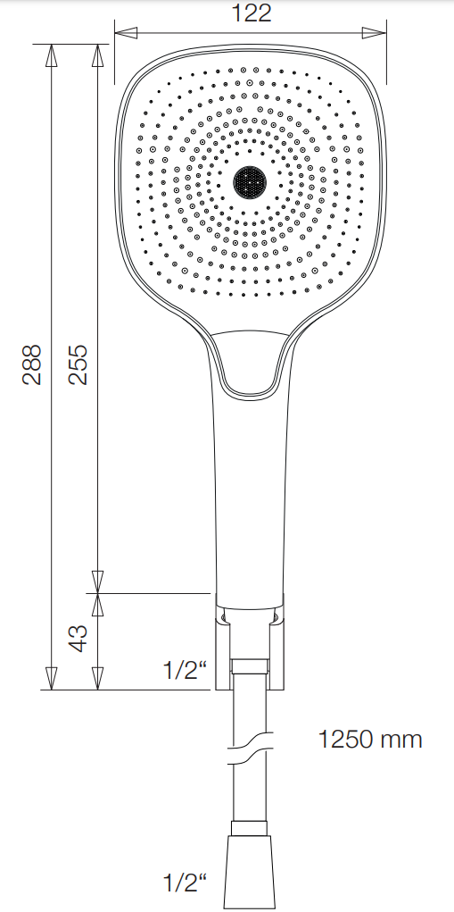 VIGOUR Wannenset V3 mit Wandhalter, Brauseschlauch und Handbrause 3-strahlig softedge verchromt