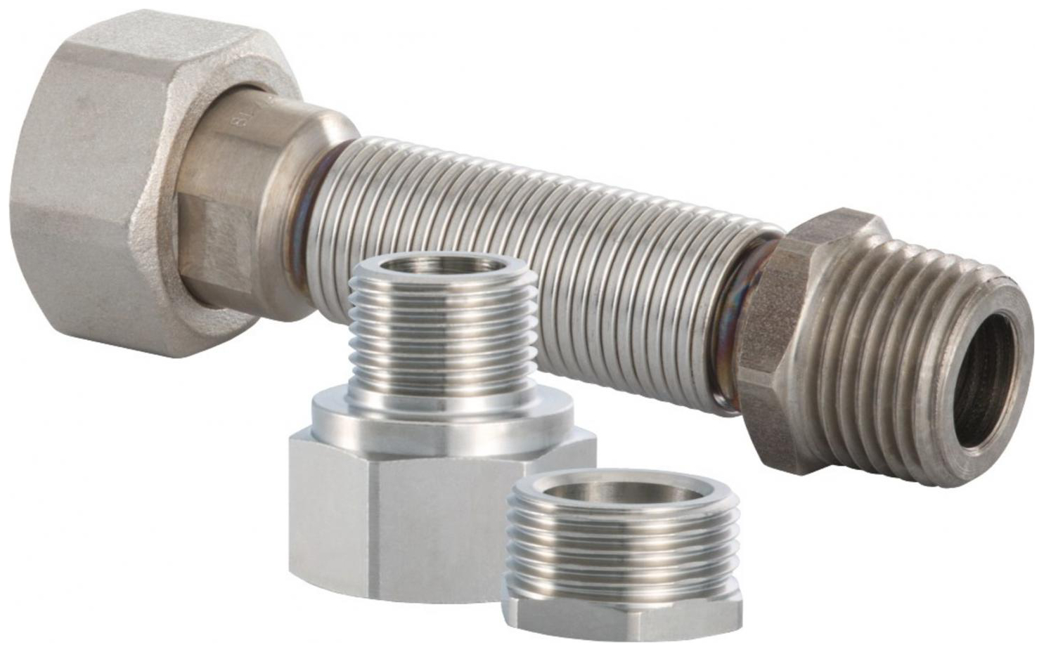 Hummel flexibler Heizkörperanschluss UEM G3/­4 Eurokonus auf G3/­8+3/4, ausziehbar 65-95 mm - Bild 1