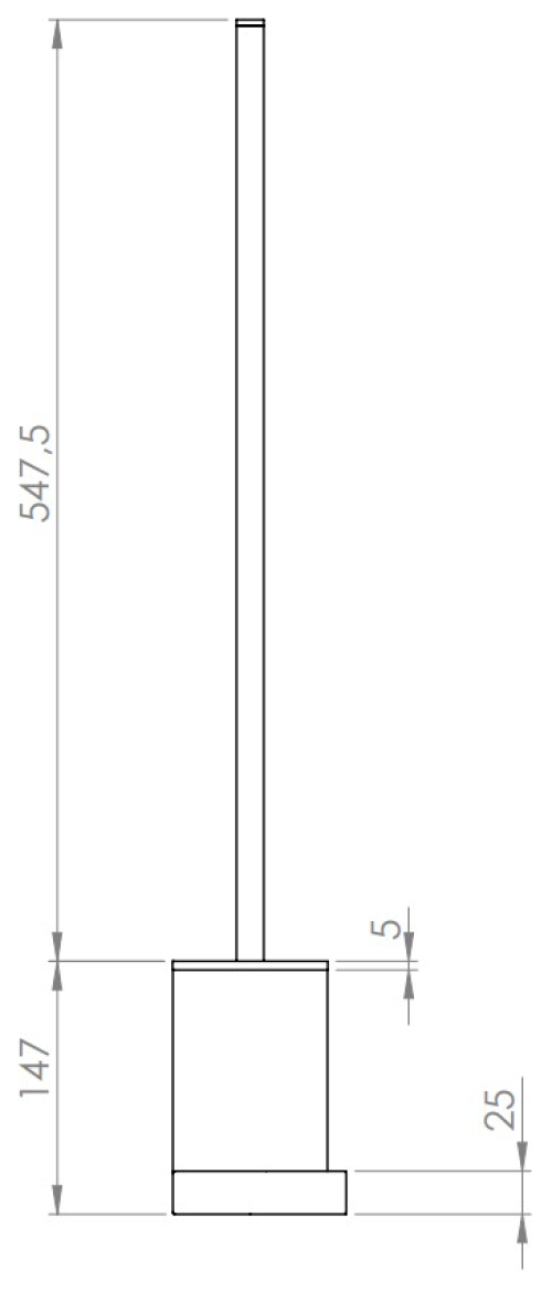 VIGOUR Bürstengarnitur derby V3 langer Griff mit Metallbehälter schwarzmatt
