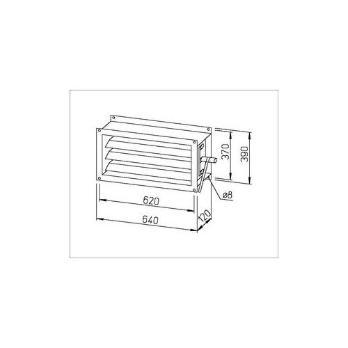 Helios Jalousieklappe JVK 60/35 640 x 390 x 120 mm Stahlblech verzinkt 6914 - Bild 2