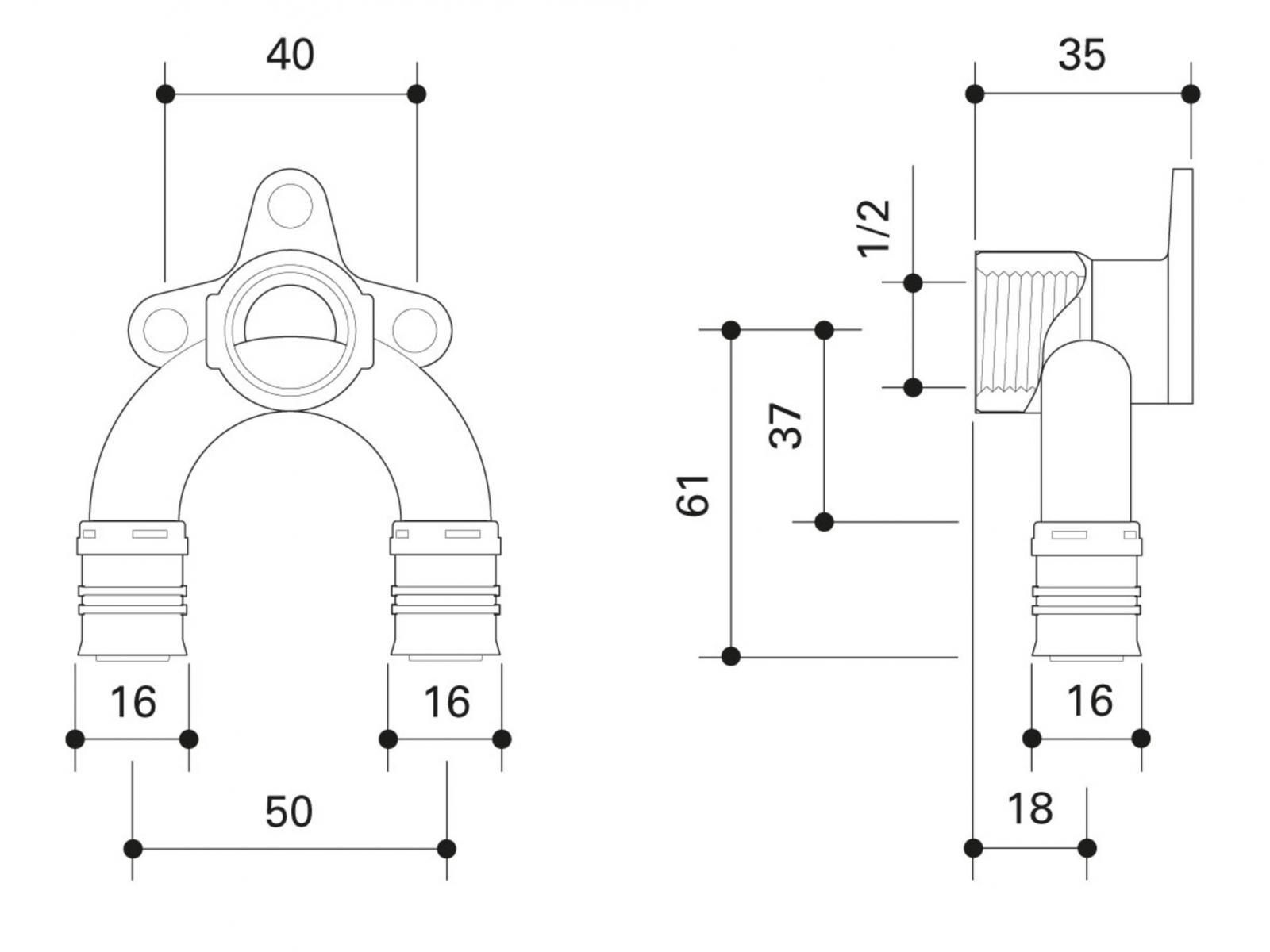 Doppelwandwinkel Alpex F50 Profi 16mm x 1/2 IG'' ALPDWW16KN - Bild 2
