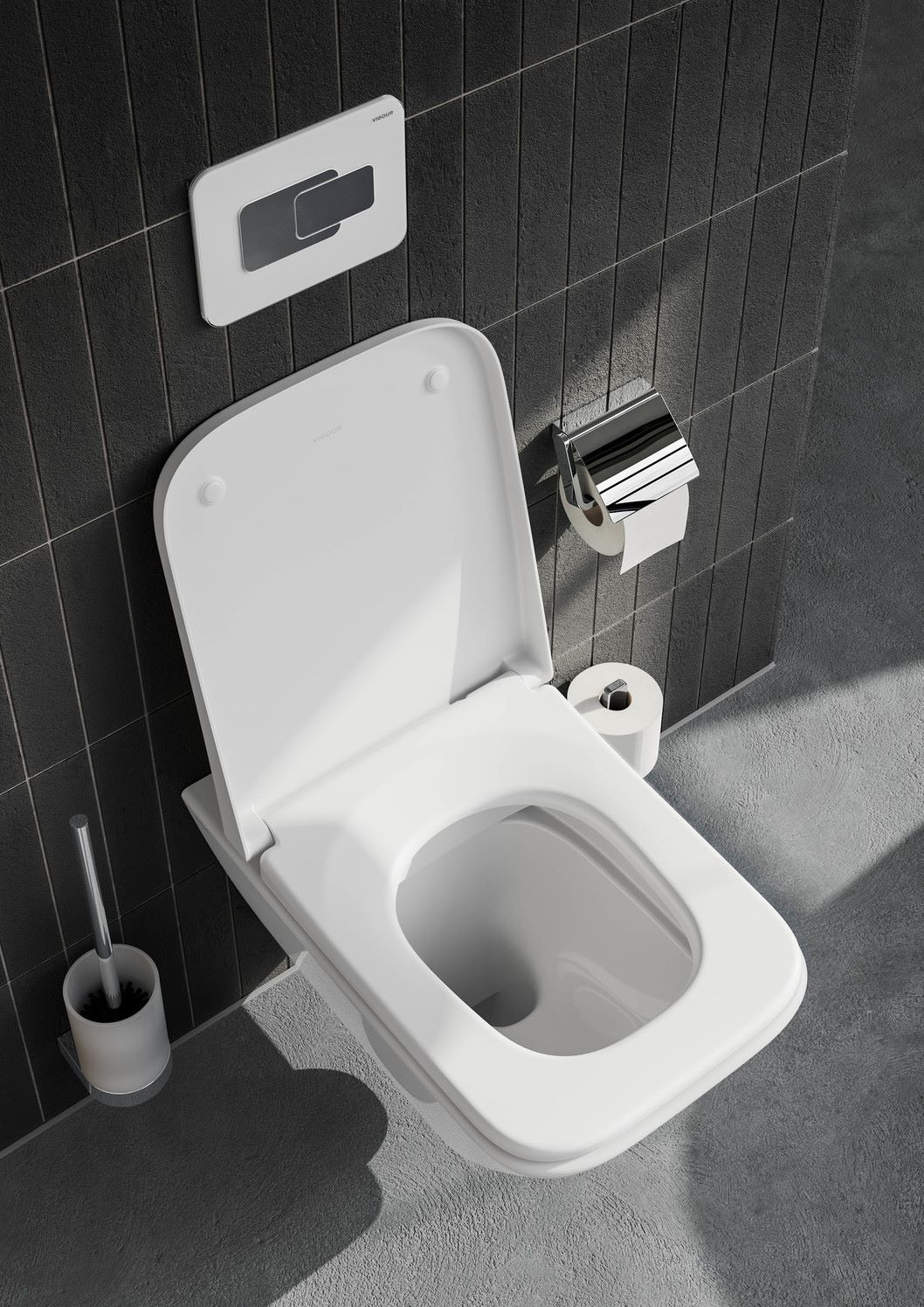 VIGOUR Wand-Tiefspül-WC derby V3 edge PflegetectPlus weiss, spülrandlos, WC-Sitz Absenkautomatik