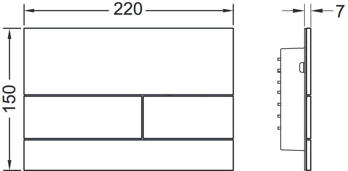 TECEsquare II WC-Betätigungsplatte Zweimengentechnik, Glas schwarz satiniert 9240825 - Bild 2