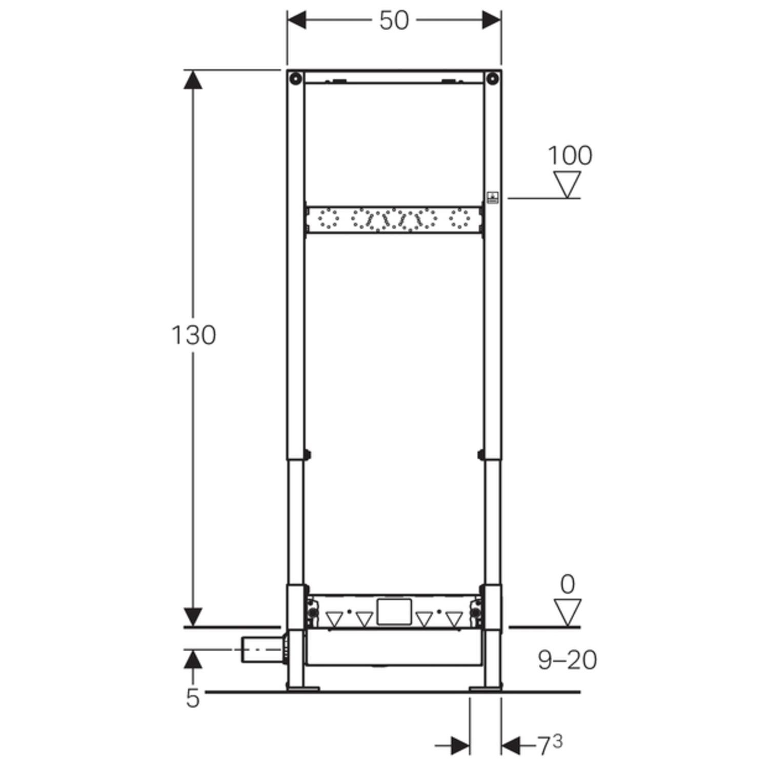 Geberit Duofix Duschelement BH 130 cm Wandablauf d50 AP-Armatur FBH ab 90 mm 111.587.00.1 - Bild 2