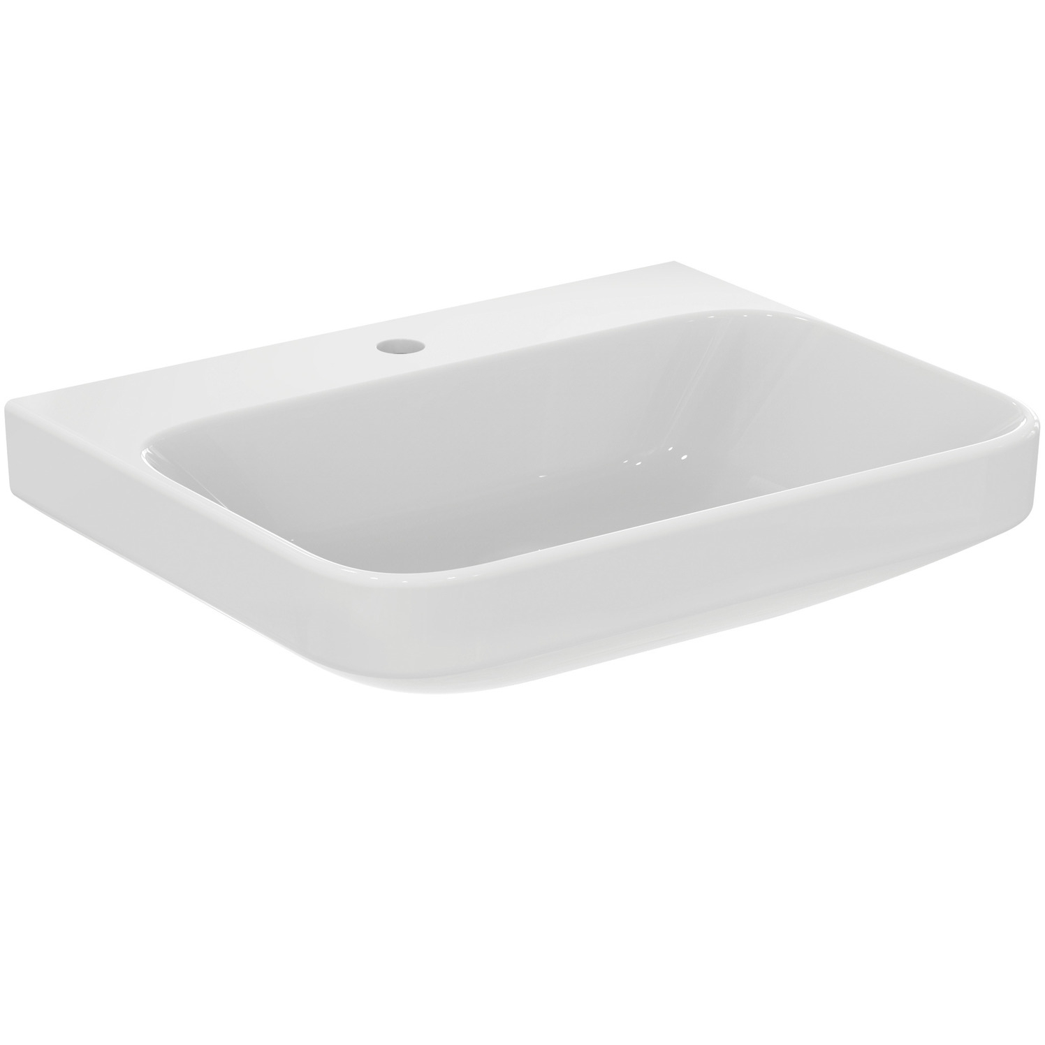 VIGOUR Waschtisch derby V3 plus 60x48cm PflegetectPlus weiss ohne Überlauf, mit Hahnloch