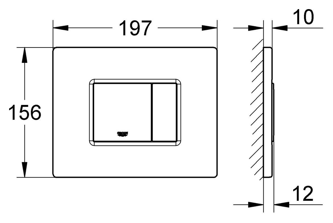Grohe WC-Betätigung Skate Cosmopolitan Edelstahl/Kunststoff, waagerecht 38776SD0 - Bild 2