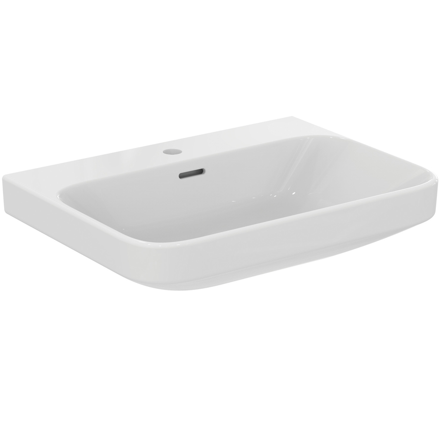 VIGOUR Waschtisch derby V3 65x48cm PflegetectPlus weiss mit Hahnloch und Überlauf