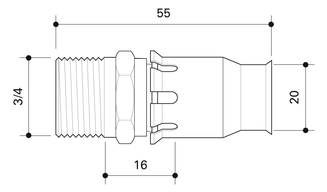 Fränkische Übergang alpex-plus 20mm x 3/4'' AG 87320763 - Bild 2