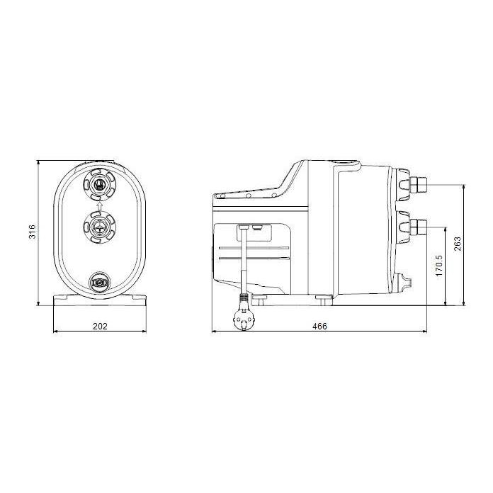 GRUNDFOS Hauswasserwerk SCALA1 3-45 1x230V 50Hz SCHUKO 99530405 - Bild 2