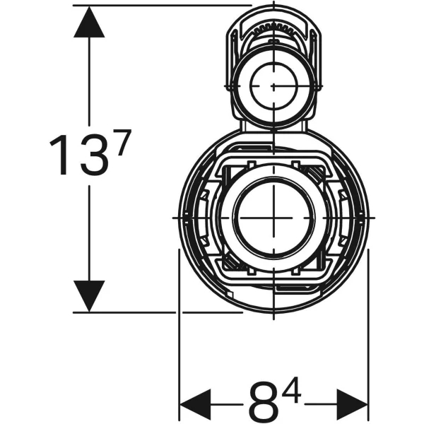 Geberit Spülventil Typ 290, 2-Mengen-Spülung d40, hochglanz verchromt 282.350.21.2 - Bild 3