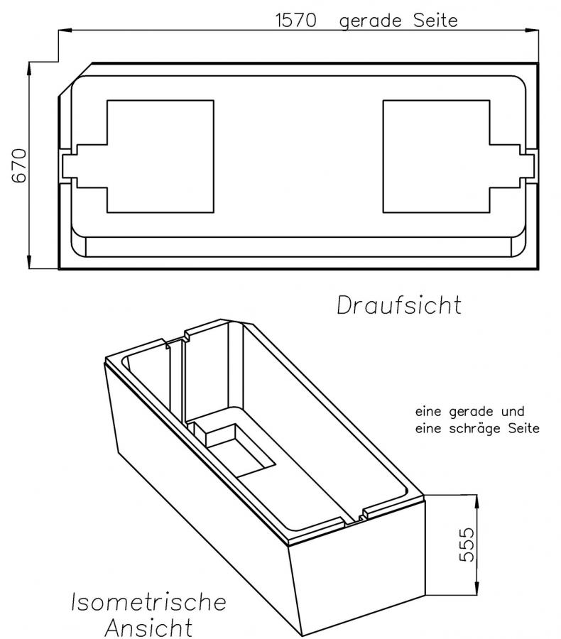 Kaldewei Saniform V2 Badewanne 160x70 cm Modell 362-1 Stahl-Email weiss inklusive Träger - Bild 5