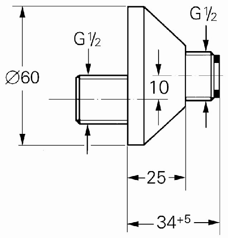 Grohe S-Anschluss 10mm chrom 12004000
