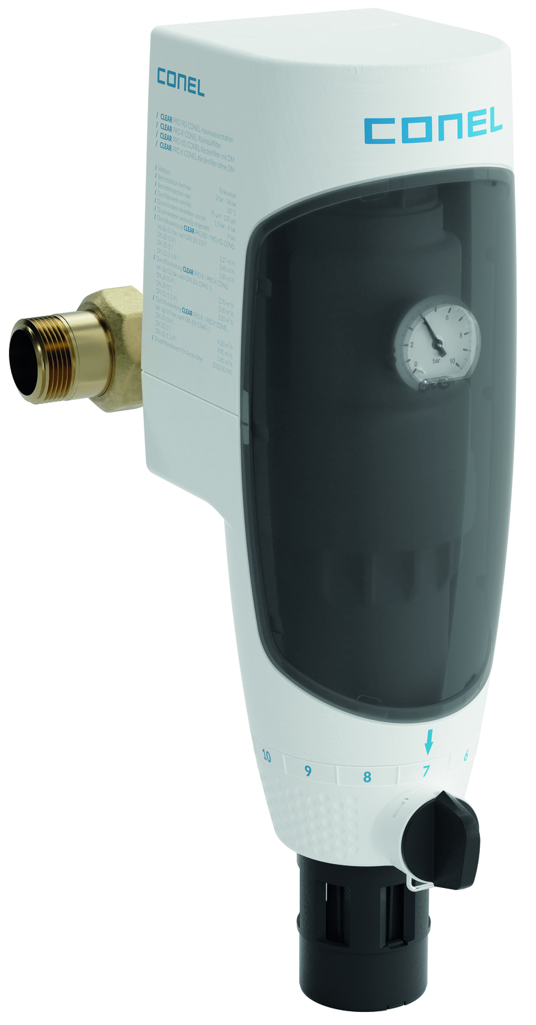 CONEL Hauswasserstation CLEAR PRO RD 1 1/4'' Rückspülfilter mit Druckminderer und Einbaudrehflansch - Bild 1