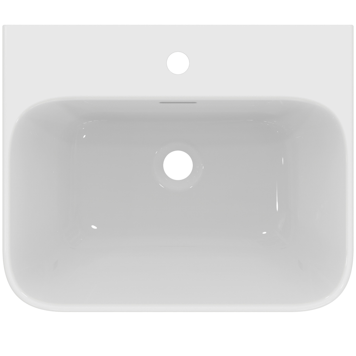 VIGOUR Waschtisch derby V3 55x45cm PflegetectPlus weiss mit Hahnloch und Überlauf