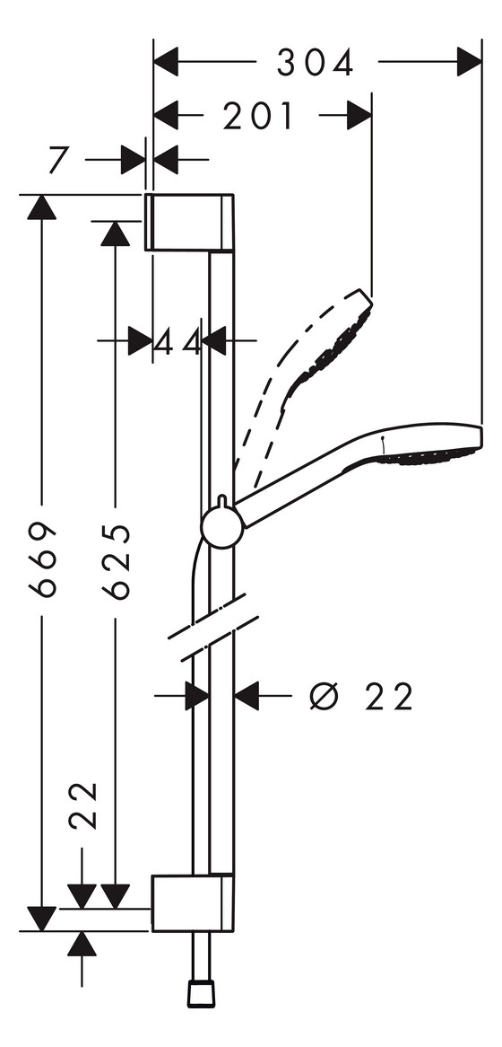 Hansgrohe Brausenset Croma Select S Multi/ Unica'Crometta 650mm weiss/chrom 26560400 - Bild 3