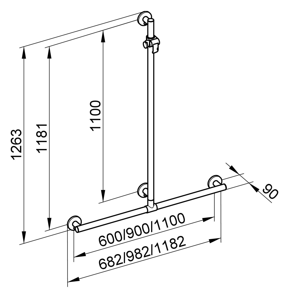 Keuco Duschhandlauf Plan Care verchromt 34914010611 - Bild 2