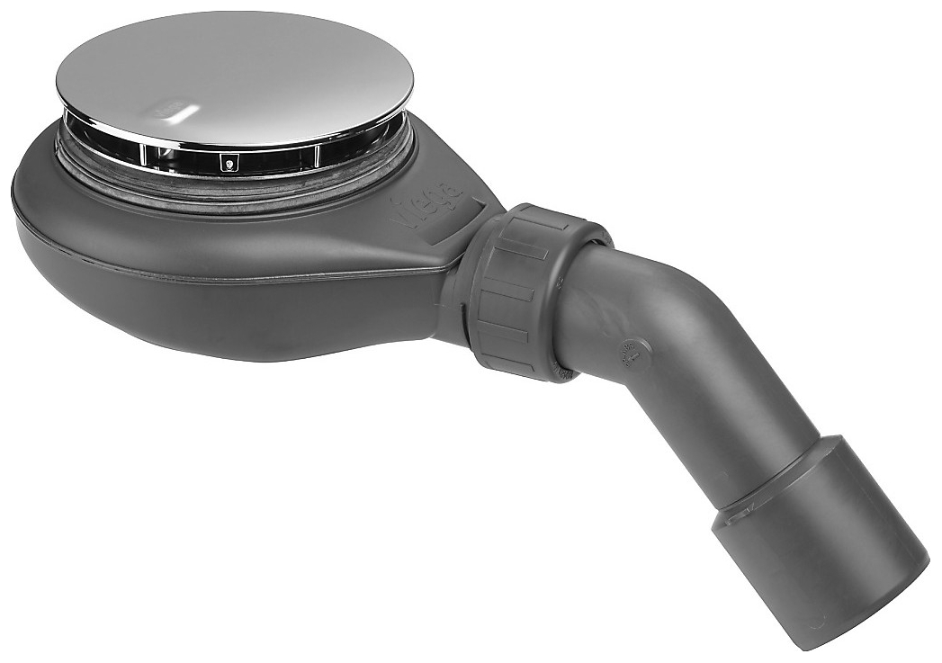Viega Tempoplex Ablaufgarnitur 90mm DN40/50 BH 60mm mit Abdeckhaube chrom, Ablauf waagerecht