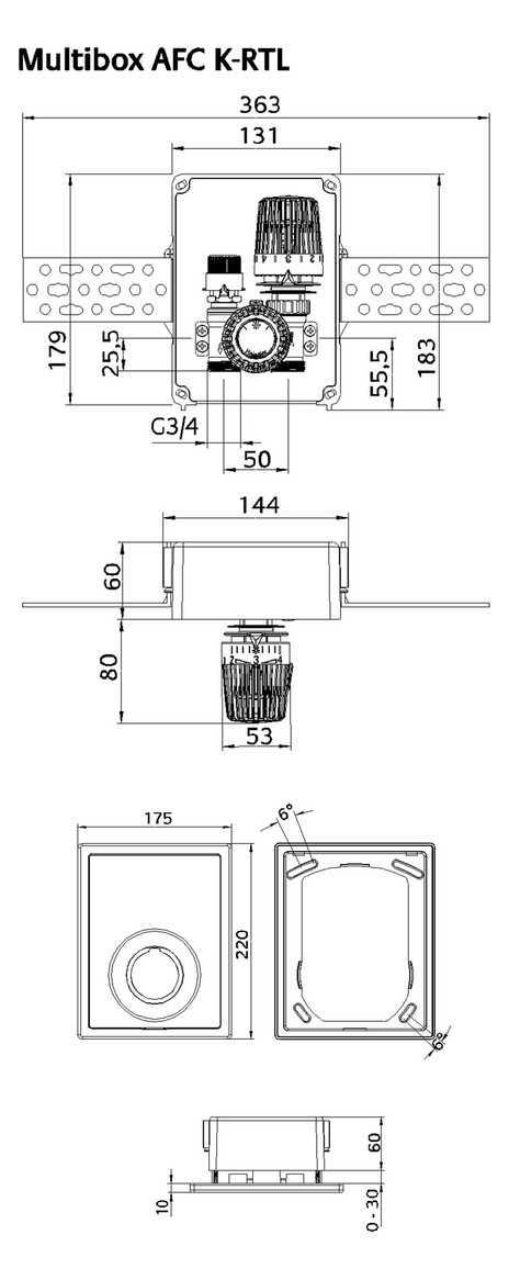 Heimeier UP-Kasten Multibox Eclipse K-RTL mit Thermostatventil und RTL, weiß 9317-00.800 - Bild 2