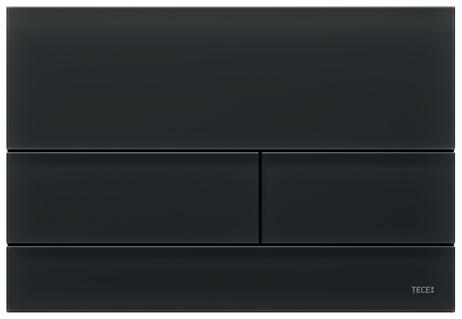 TECEsquare II WC-Betätigungsplatte Zweimengentechnik, Glas schwarz satiniert 9240825 - Bild 1