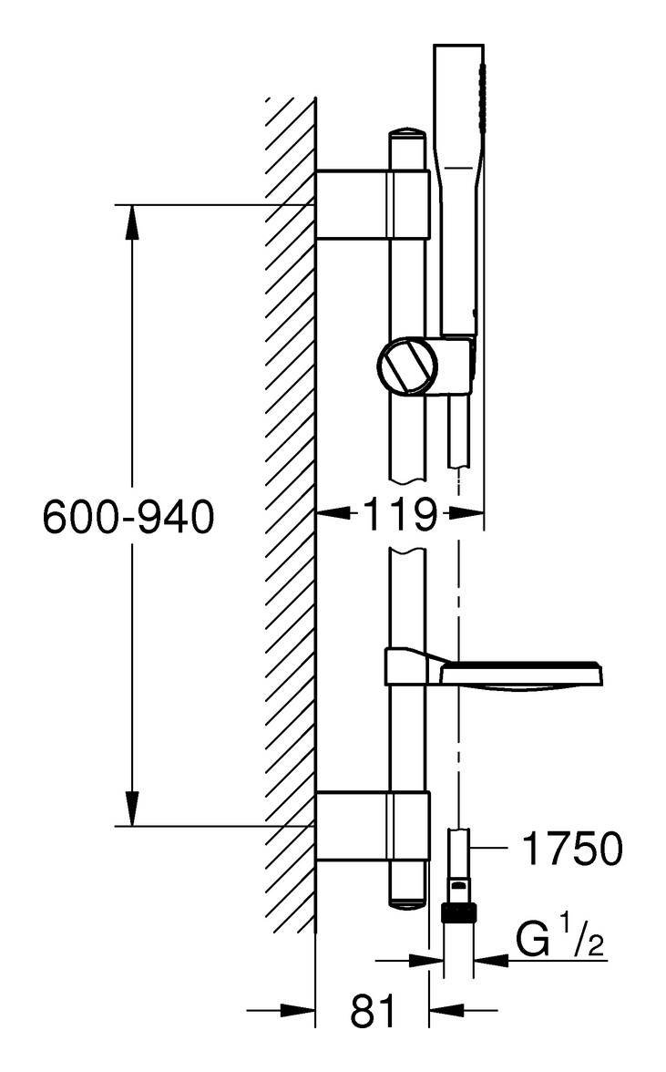 GROHE Brausegarnitur Euphoria Cosmopolitan Stick 900mm mit Seifenschale chrom 27368000 - Bild 3