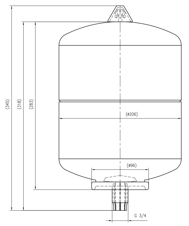 COSMO Trinkwasser-Ausdehnungsgefäss MAG-W 8 Liter weiss 4-10 bar mit Anschluß-T-Stück - Bild 2