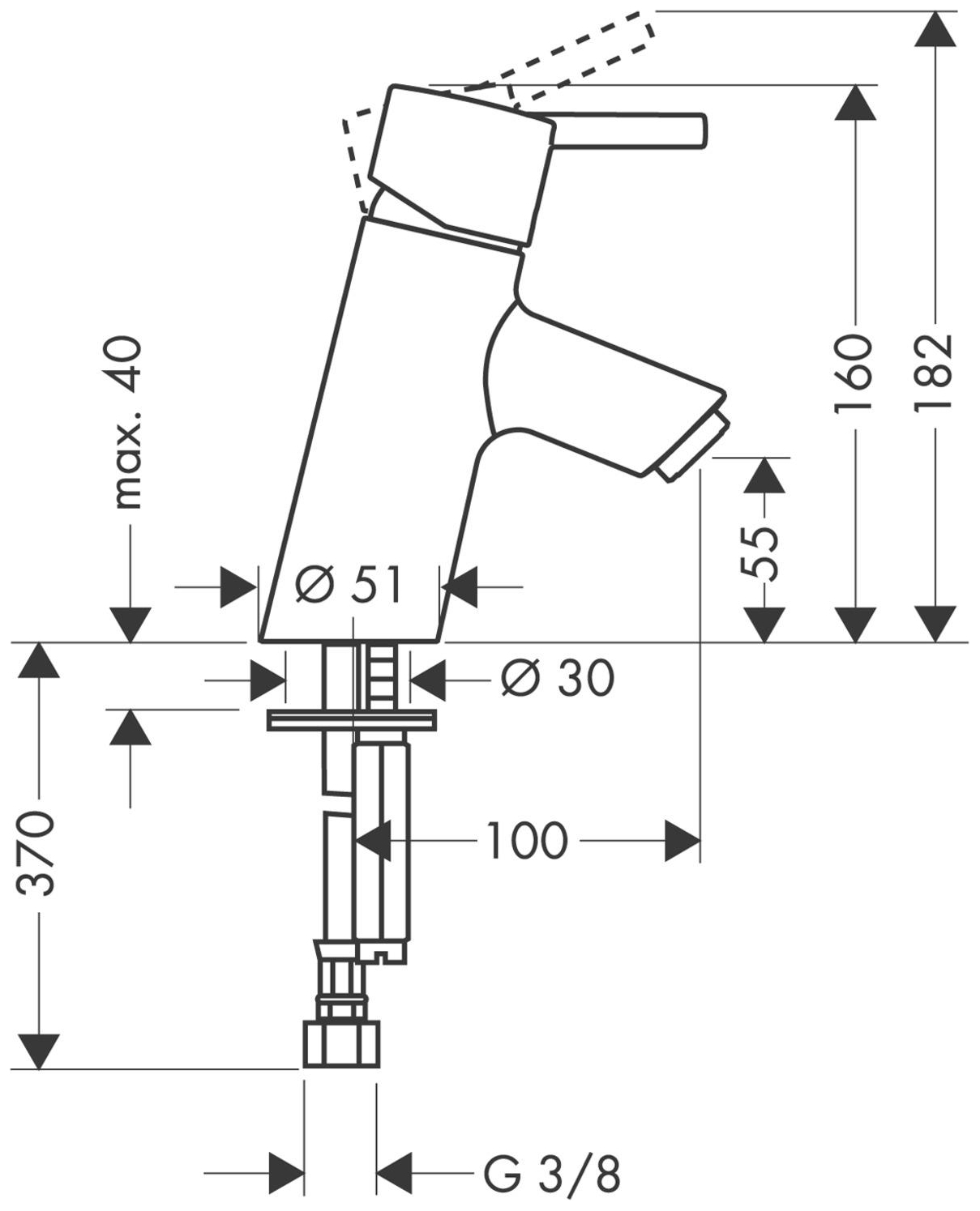 Hansgrohe Waschtischmischer Talis S chrom 32031000 - Bild 2
