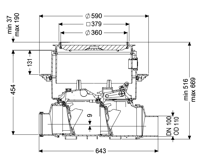 KESSEL Rückstauverschluss Staufix SWA DN100, Einbau Bodenplatte, befliesbar 73100.10X - Bild 2