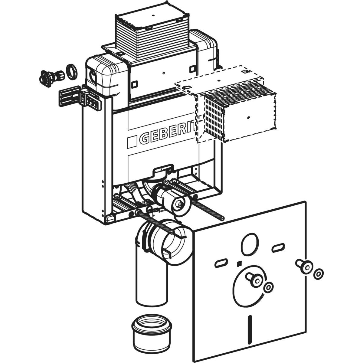 Geberit Kombifix Spülkasten Omega 110.000.00.1 Bauhöhe 82cm, Betätigung von oben/vorn