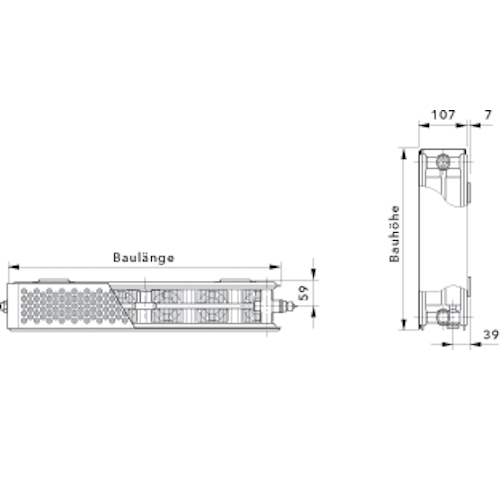 COSMO E2 Tieftemperatur Flachheizkörper Typ 22 PTM 600 x 1400mm verkehrsweiss RAL 9016 - Bild 3