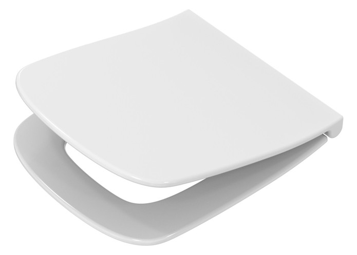 WC-Sitz mit Deckel weiß S006379 mit Absenkautomatik Edelstahl, abnehmbar, für DuraStyle Wand-WC - Bild 1