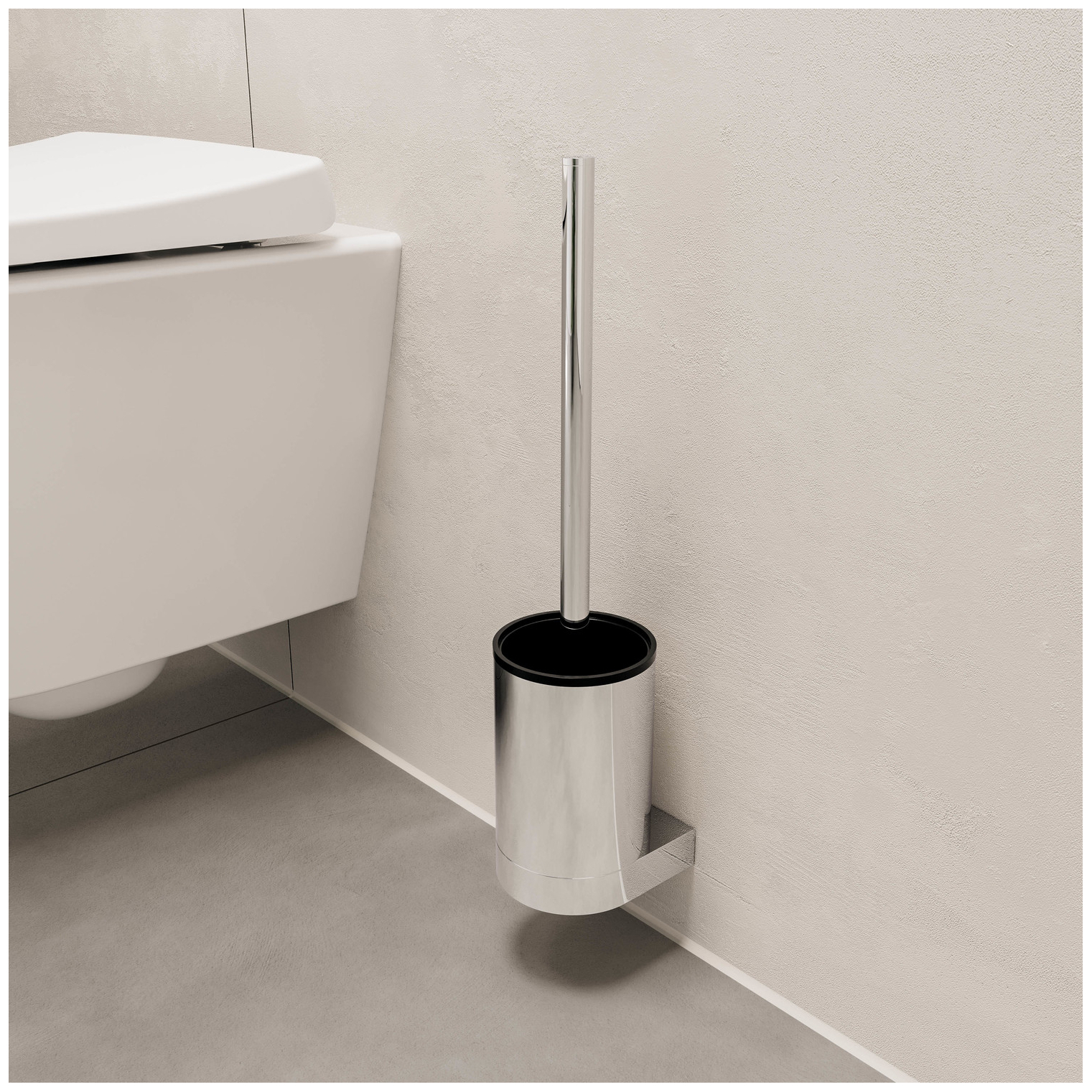 VIGOUR Bürstengarnitur derby V3 mit Metallbehälter verchromt