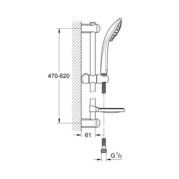 Grohe Euphoria Eco Brausegarnitur 600mm chrom 27230001 - Bild 2